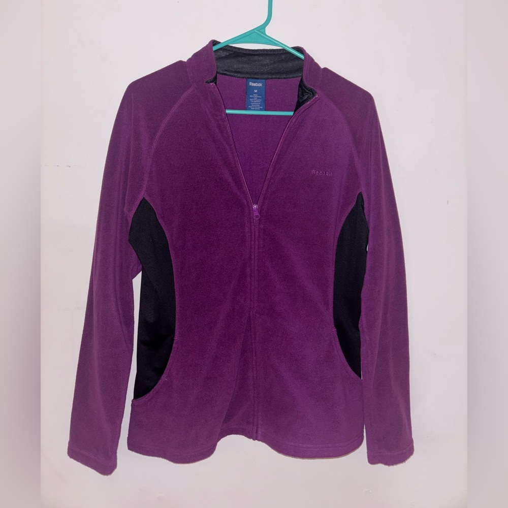 Reebok Purple Full Zip Fleece Jacket Size M Athletic